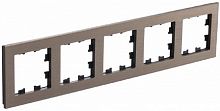 Рамка универсальная Systeme Electric AtlasDesign Nature 5-м. металл латунь картинка